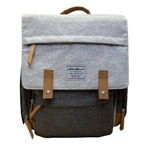 Eddie Bauer Unisex Gray & Charcoal 12 Compartments Diaper Cascade Backpack Sz L